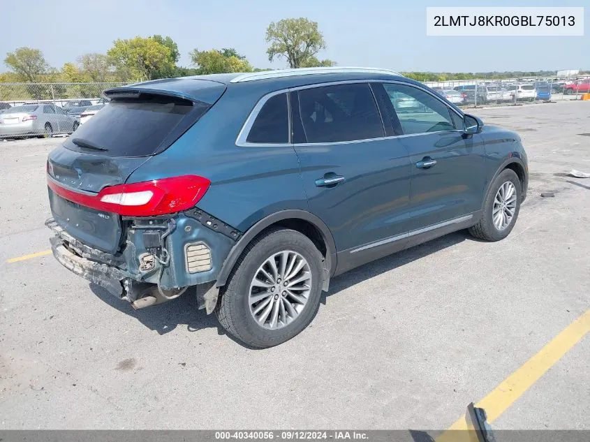 2016 Lincoln Mkx Select VIN: 2LMTJ8KR0GBL75013 Lot: 40340056