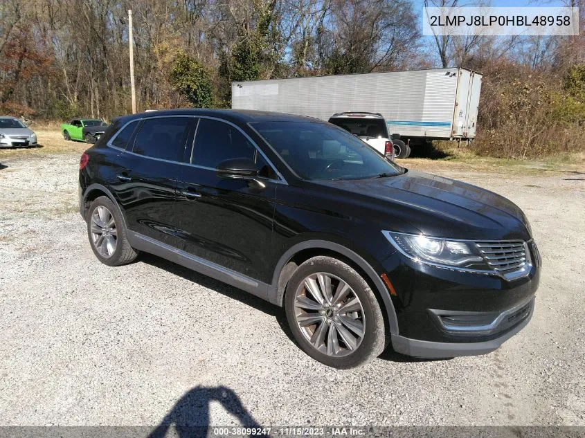 2LMPJ8LP0HBL48958 2017 Lincoln Mkx Reserve