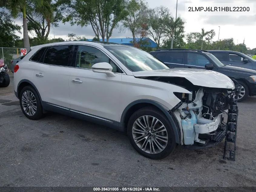 2017 Lincoln Mkx Reserve VIN: 2LMPJ6LR1HBL22200 Lot: 39431005