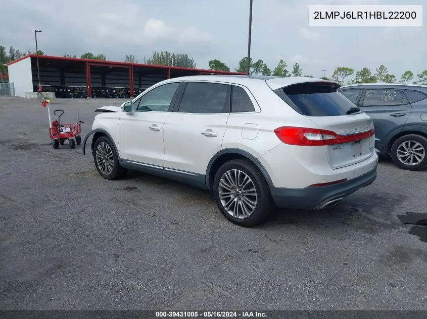 2LMPJ6LR1HBL22200 2017 Lincoln Mkx Reserve