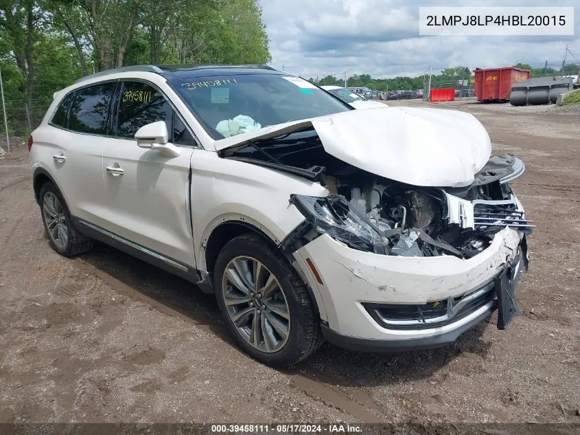 2017 Lincoln Mkx Reserve VIN: 2LMPJ8LP4HBL20015 Lot: 39458111