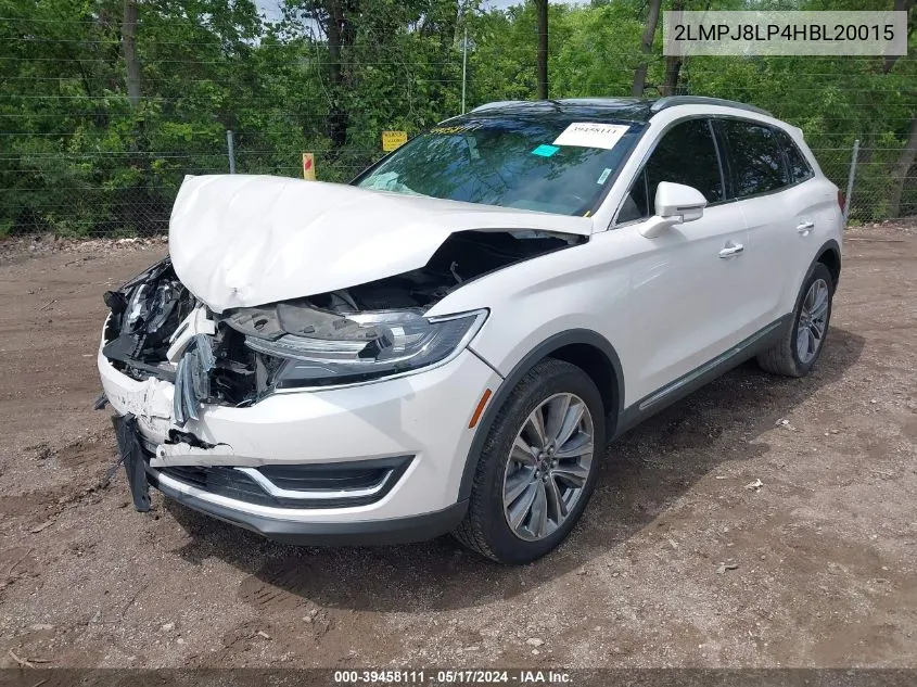 2017 Lincoln Mkx Reserve VIN: 2LMPJ8LP4HBL20015 Lot: 39458111