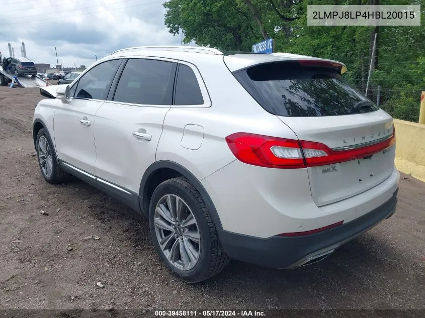 2LMPJ8LP4HBL20015 2017 Lincoln Mkx Reserve