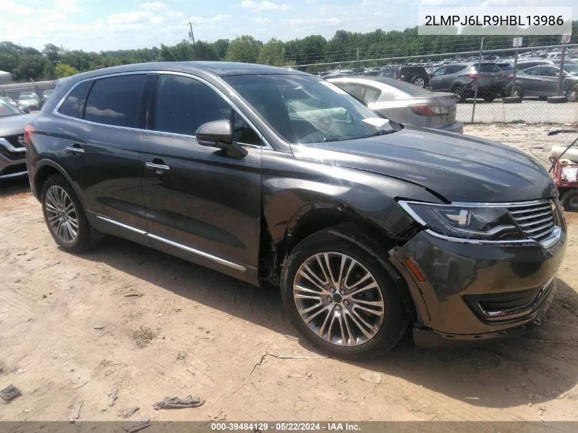 2017 Lincoln Mkx Reserve VIN: 2LMPJ6LR9HBL13986 Lot: 39484129