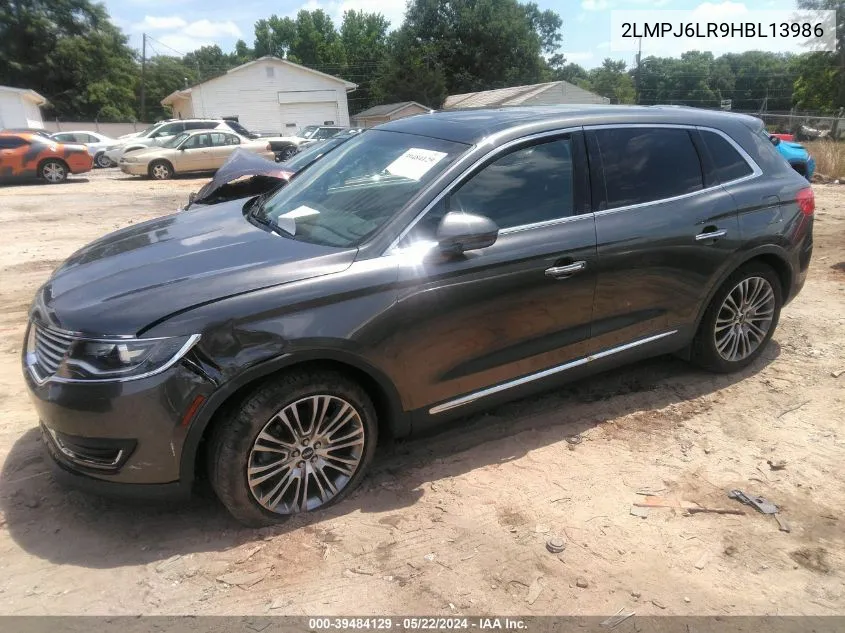 2017 Lincoln Mkx Reserve VIN: 2LMPJ6LR9HBL13986 Lot: 39484129