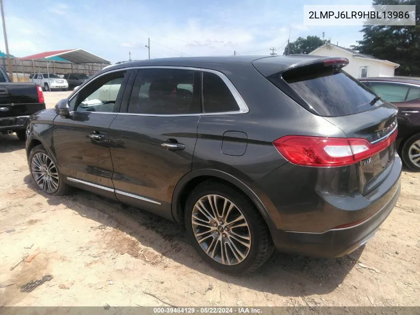 2017 Lincoln Mkx Reserve VIN: 2LMPJ6LR9HBL13986 Lot: 39484129