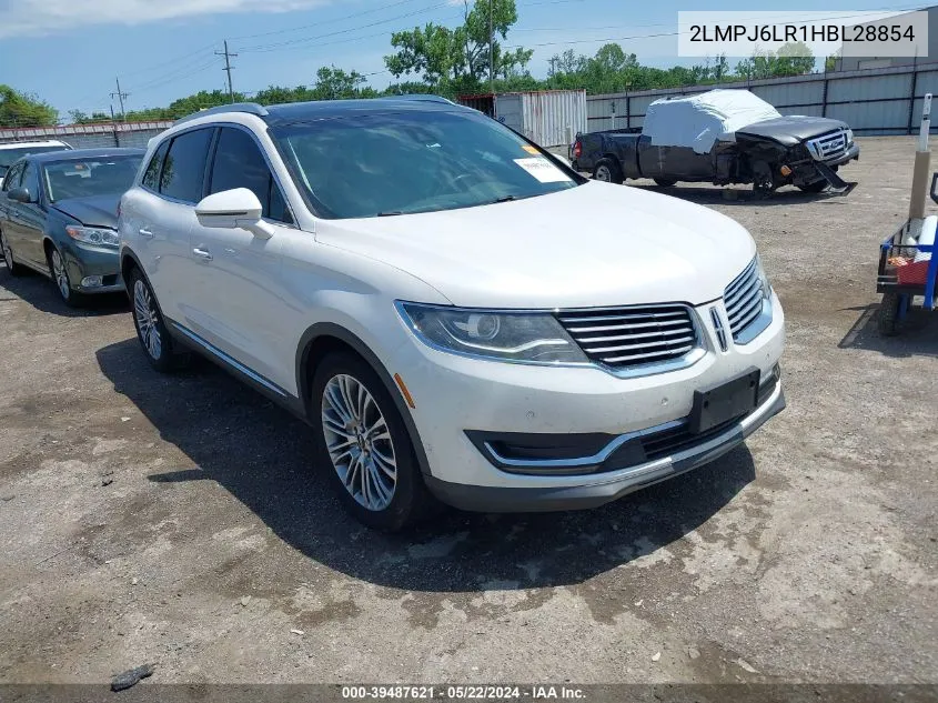 2LMPJ6LR1HBL28854 2017 Lincoln Mkx Reserve