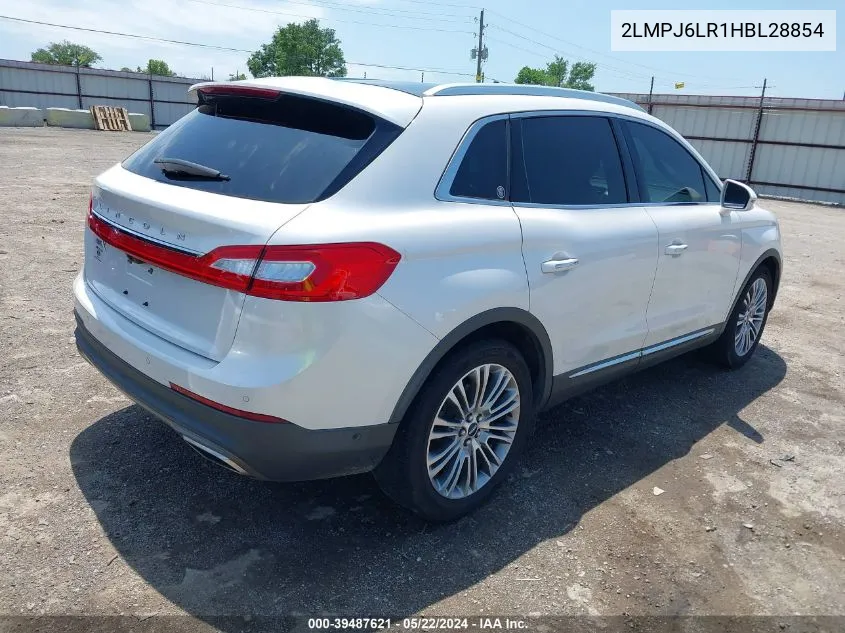 2LMPJ6LR1HBL28854 2017 Lincoln Mkx Reserve