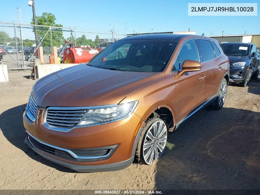 2017 Lincoln Mkx Black Label VIN: 2LMPJ7JR9HBL10028 Lot: 39543027