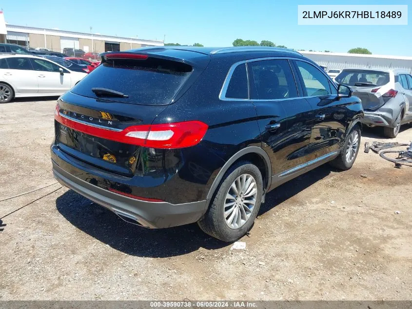 2LMPJ6KR7HBL18489 2017 Lincoln Mkx Select