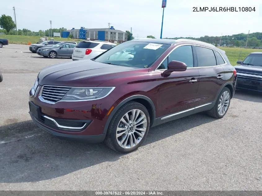 2017 Lincoln Mkx Reserve VIN: 2LMPJ6LR6HBL10804 Lot: 39767522