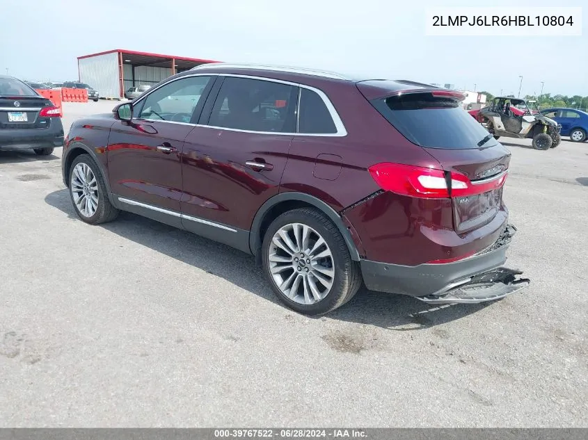 2LMPJ6LR6HBL10804 2017 Lincoln Mkx Reserve