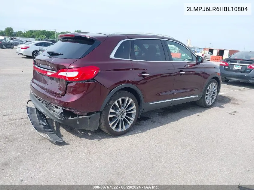 2017 Lincoln Mkx Reserve VIN: 2LMPJ6LR6HBL10804 Lot: 39767522