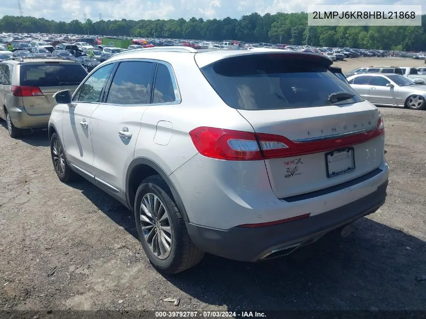 2LMPJ6KR8HBL21868 2017 Lincoln Mkx Select