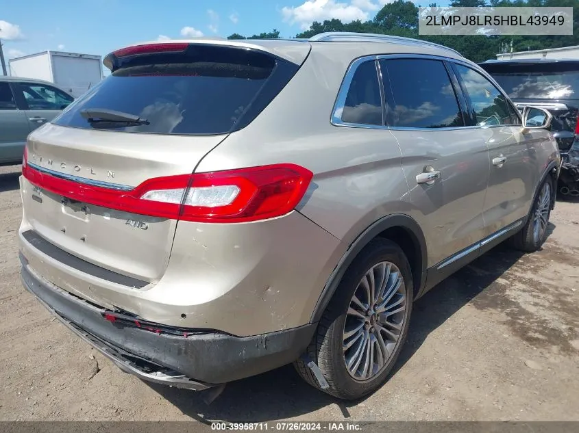 2LMPJ8LR5HBL43949 2017 Lincoln Mkx Reserve