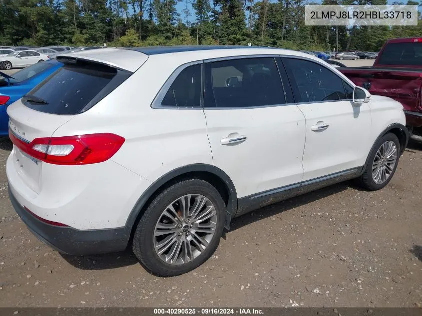 2017 Lincoln Mkx Reserve VIN: 2LMPJ8LR2HBL33718 Lot: 40290525