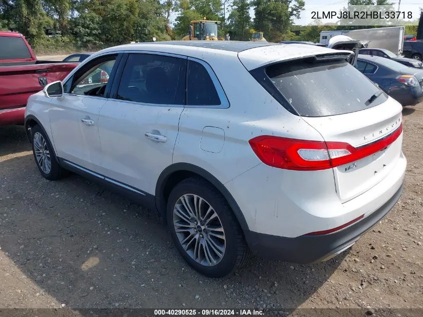 2017 Lincoln Mkx Reserve VIN: 2LMPJ8LR2HBL33718 Lot: 40290525