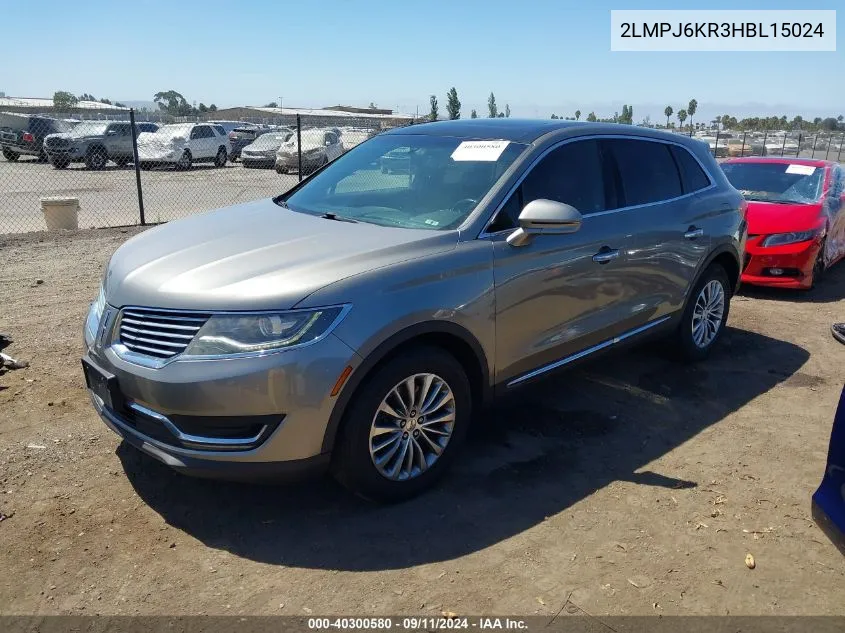 2LMPJ6KR3HBL15024 2017 Lincoln Mkx Select