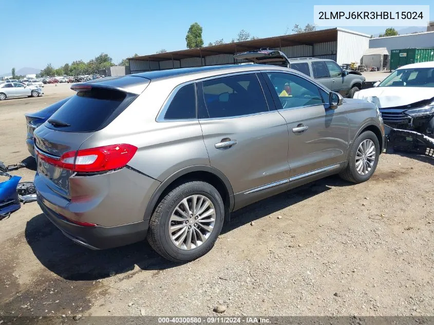 2017 Lincoln Mkx Select VIN: 2LMPJ6KR3HBL15024 Lot: 40300580