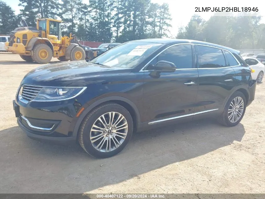 2LMPJ6LP2HBL18946 2017 Lincoln Mkx Reserve