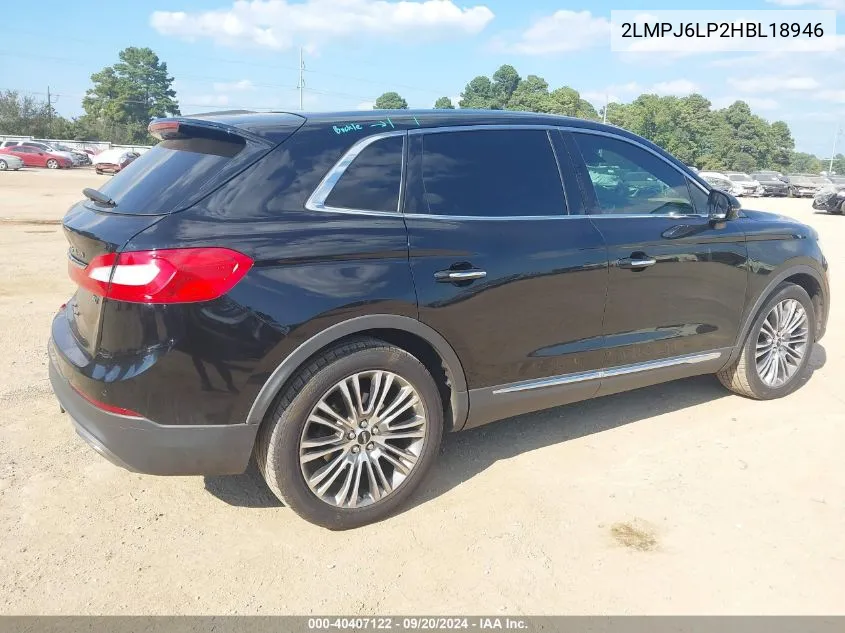 2LMPJ6LP2HBL18946 2017 Lincoln Mkx Reserve