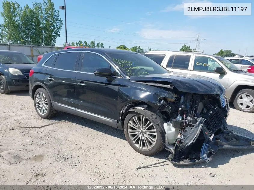 2018 Lincoln Mkx Reserve VIN: 2LMPJ8LR3JBL11197 Lot: 12028892