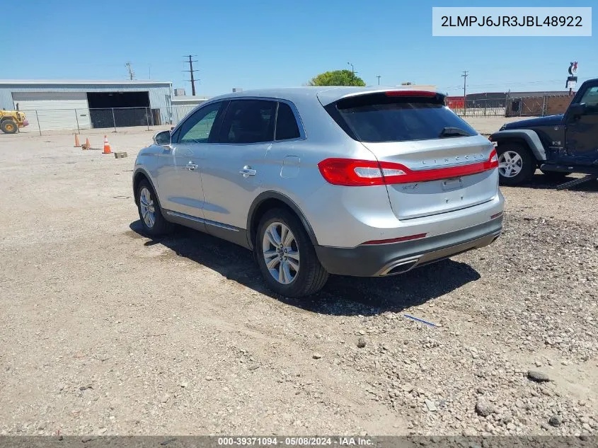 2018 Lincoln Mkx Premiere VIN: 2LMPJ6JR3JBL48922 Lot: 39371094