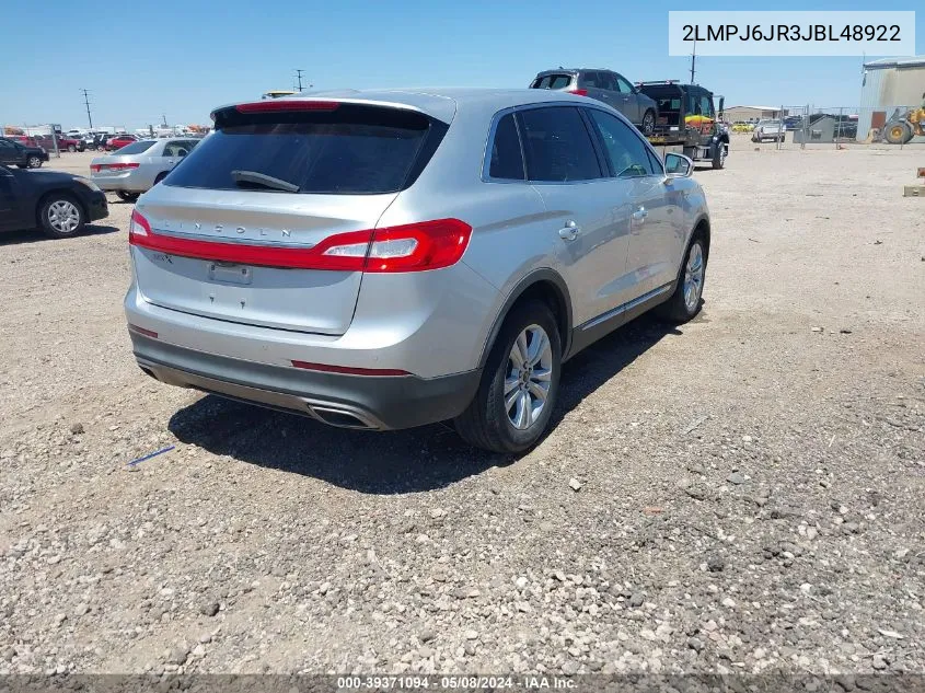 2018 Lincoln Mkx Premiere VIN: 2LMPJ6JR3JBL48922 Lot: 39371094