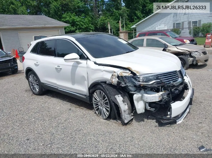 2018 Lincoln Mkx Reserve VIN: 2LMPJ8LR5JBL26333 Lot: 39463629