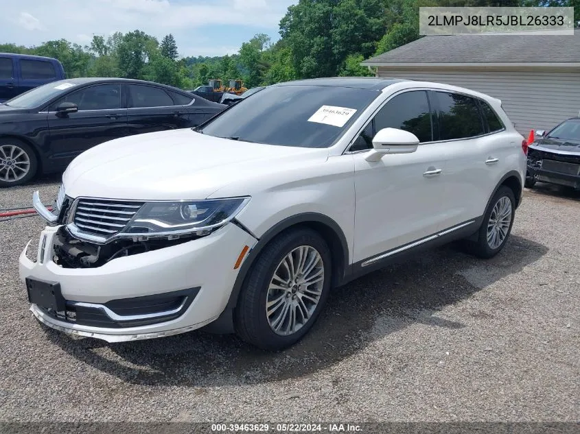 2018 Lincoln Mkx Reserve VIN: 2LMPJ8LR5JBL26333 Lot: 39463629