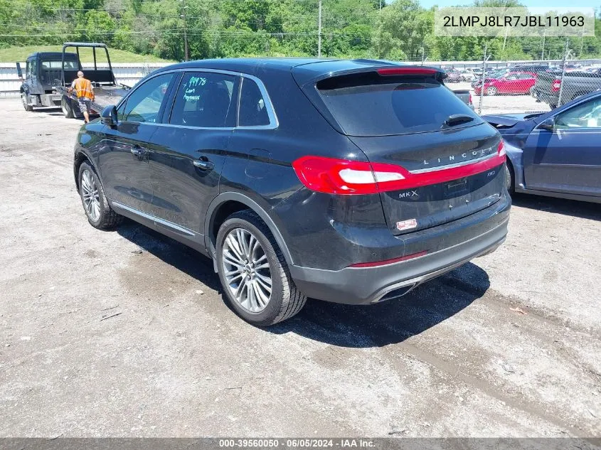 2018 Lincoln Mkx Reserve VIN: 2LMPJ8LR7JBL11963 Lot: 39560050