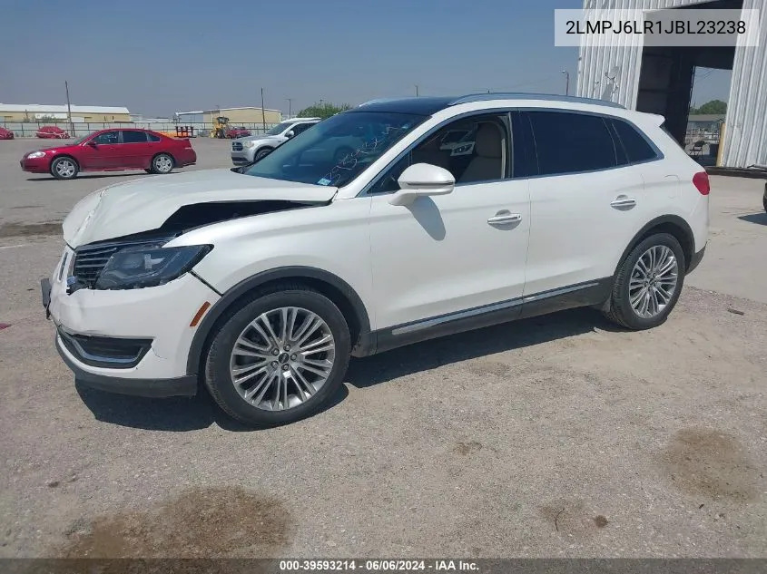 2LMPJ6LR1JBL23238 2018 Lincoln Mkx Reserve