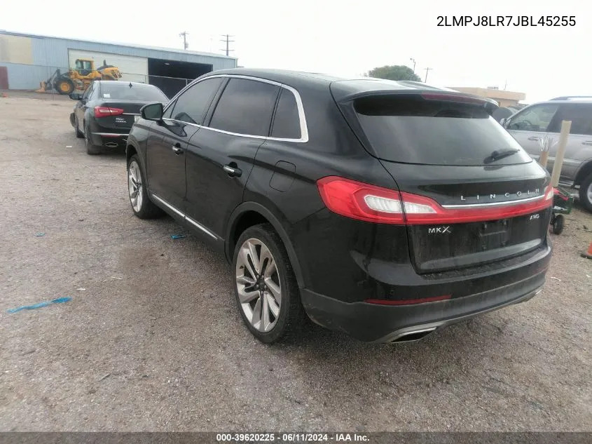 2018 Lincoln Mkx Reserve VIN: 2LMPJ8LR7JBL45255 Lot: 39620225