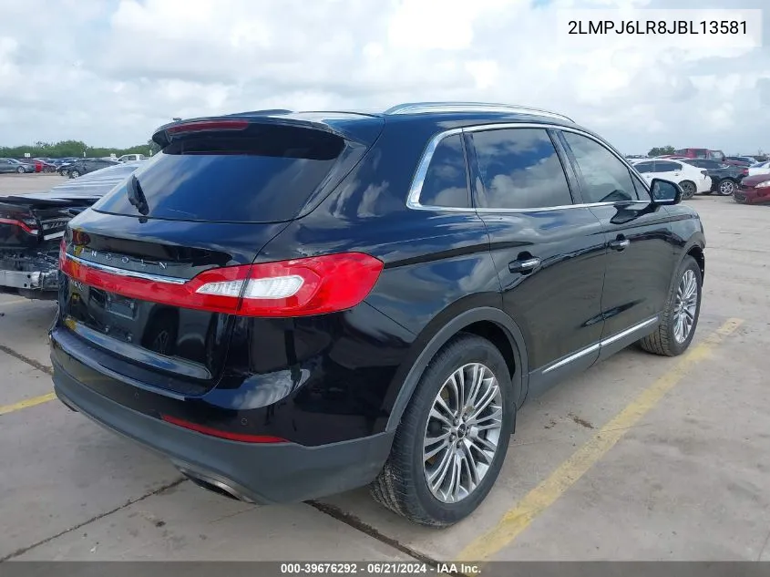 2018 Lincoln Mkx Reserve VIN: 2LMPJ6LR8JBL13581 Lot: 39676292