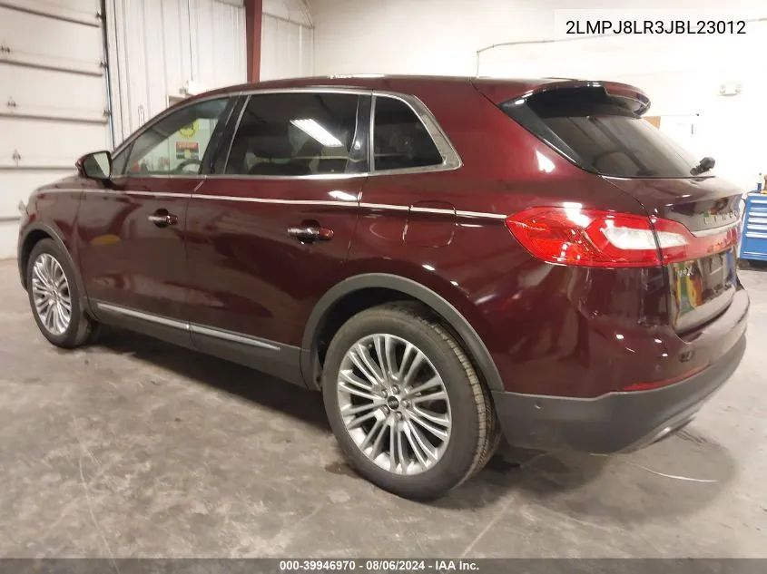 2018 Lincoln Mkx Reserve VIN: 2LMPJ8LR3JBL23012 Lot: 39946970