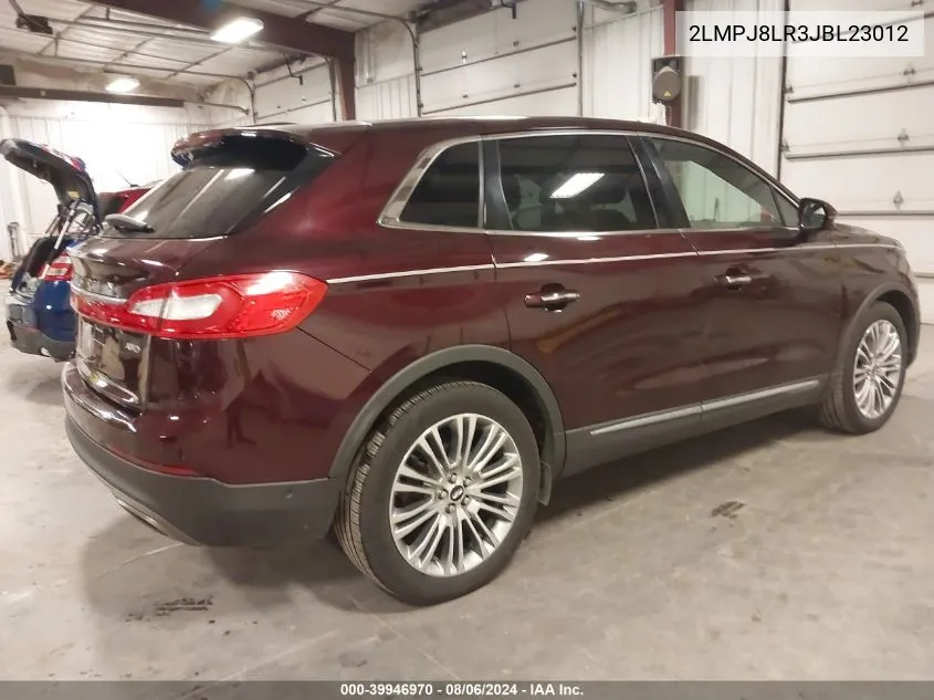 2018 Lincoln Mkx Reserve VIN: 2LMPJ8LR3JBL23012 Lot: 39946970