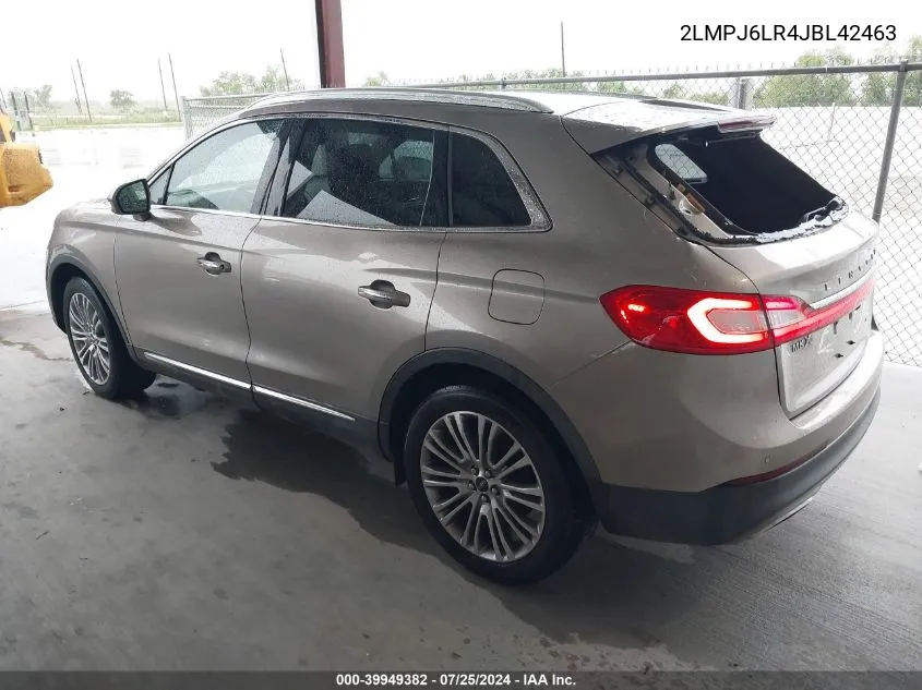 2018 Lincoln Mkx Reserve VIN: 2LMPJ6LR4JBL42463 Lot: 39949382