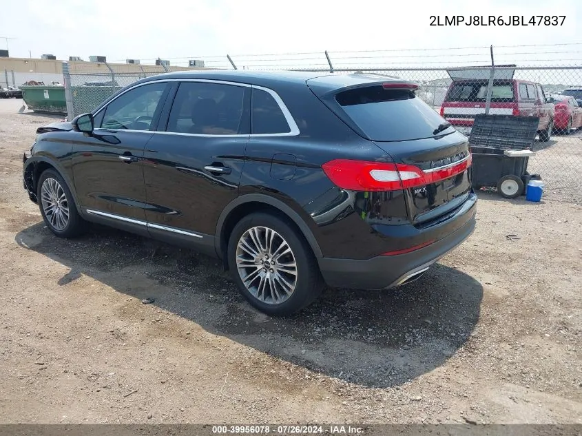 2018 Lincoln Mkx Reserve VIN: 2LMPJ8LR6JBL47837 Lot: 39956078