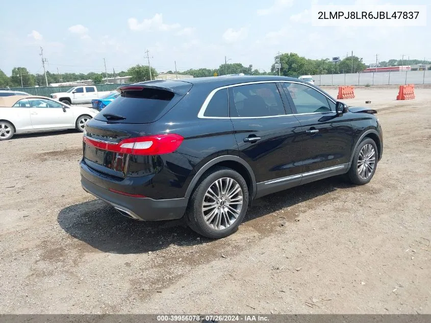 2018 Lincoln Mkx Reserve VIN: 2LMPJ8LR6JBL47837 Lot: 39956078