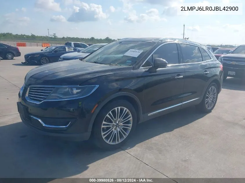 2018 Lincoln Mkx Reserve VIN: 2LMPJ6LR0JBL42900 Lot: 39980526