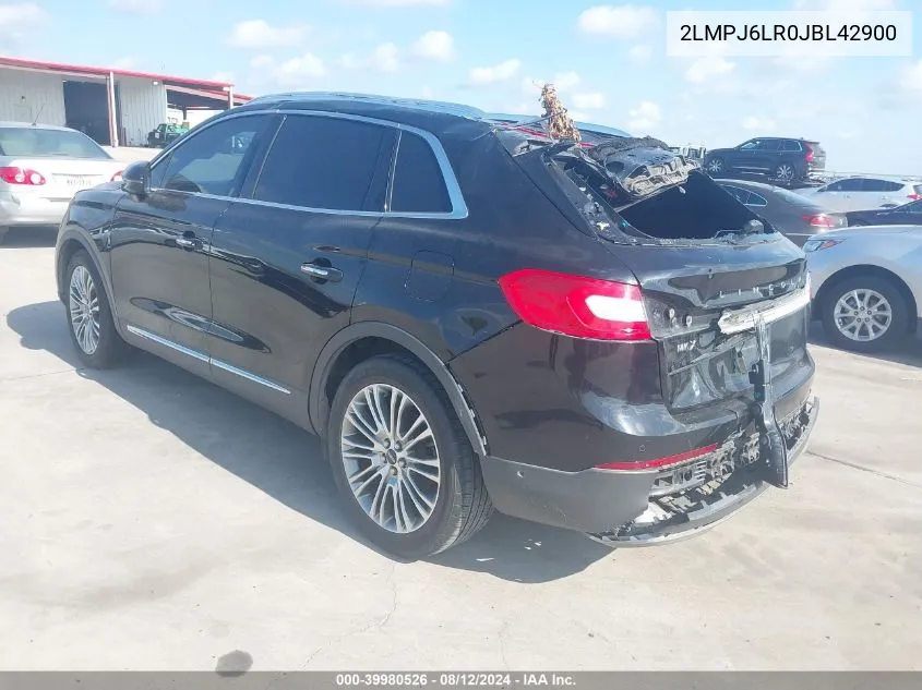 2LMPJ6LR0JBL42900 2018 Lincoln Mkx Reserve