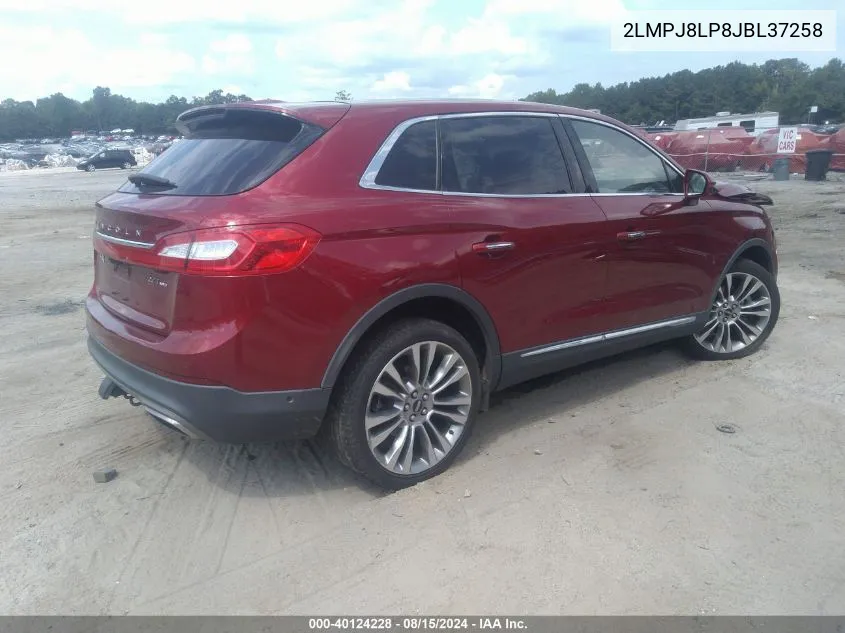 2018 Lincoln Mkx Reserve VIN: 2LMPJ8LP8JBL37258 Lot: 40124228