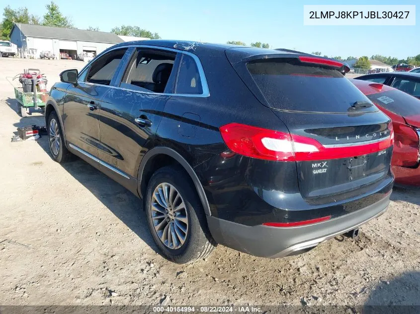 2018 Lincoln Mkx Select VIN: 2LMPJ8KP1JBL30427 Lot: 40154994