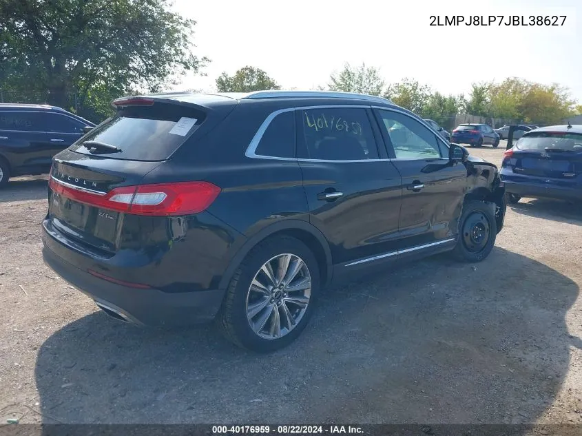 2018 Lincoln Mkx Reserve VIN: 2LMPJ8LP7JBL38627 Lot: 40176959