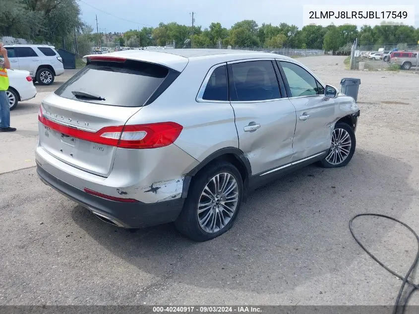 2LMPJ8LR5JBL17549 2018 Lincoln Mkx Reserve