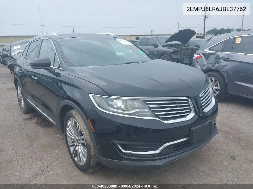 2018 Lincoln Mkx Reserve VIN: 2LMPJ8LR6JBL37762 Lot: 40263088