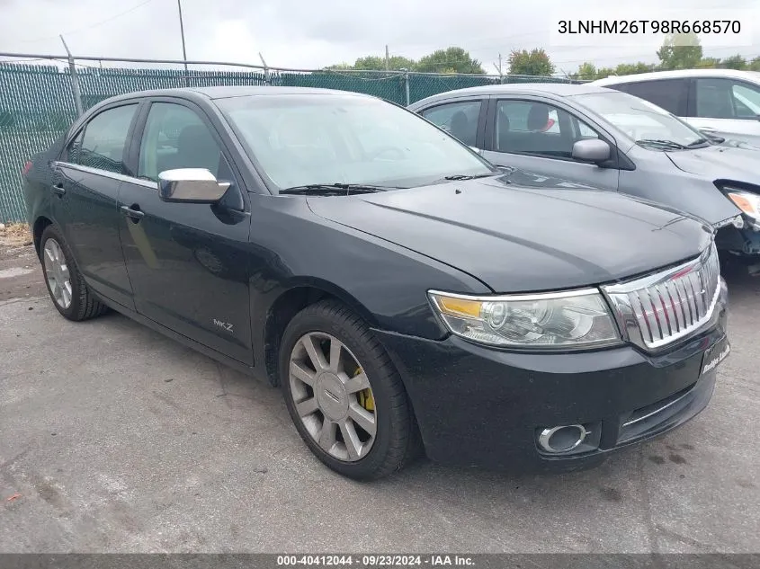 2008 Lincoln Mkz VIN: 3LNHM26T98R668570 Lot: 40412044