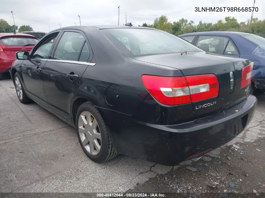 2008 Lincoln Mkz VIN: 3LNHM26T98R668570 Lot: 40412044