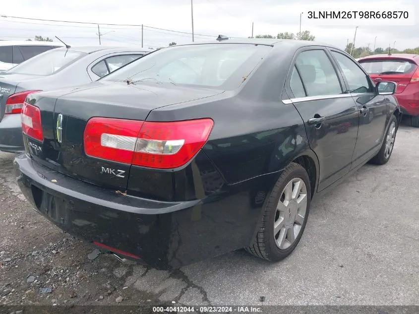 2008 Lincoln Mkz VIN: 3LNHM26T98R668570 Lot: 40412044