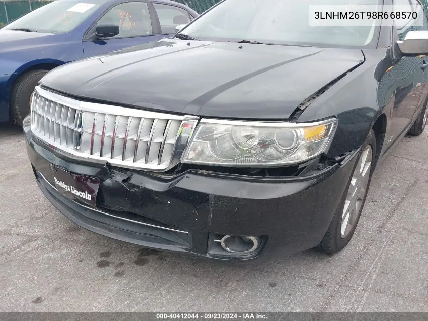 2008 Lincoln Mkz VIN: 3LNHM26T98R668570 Lot: 40412044